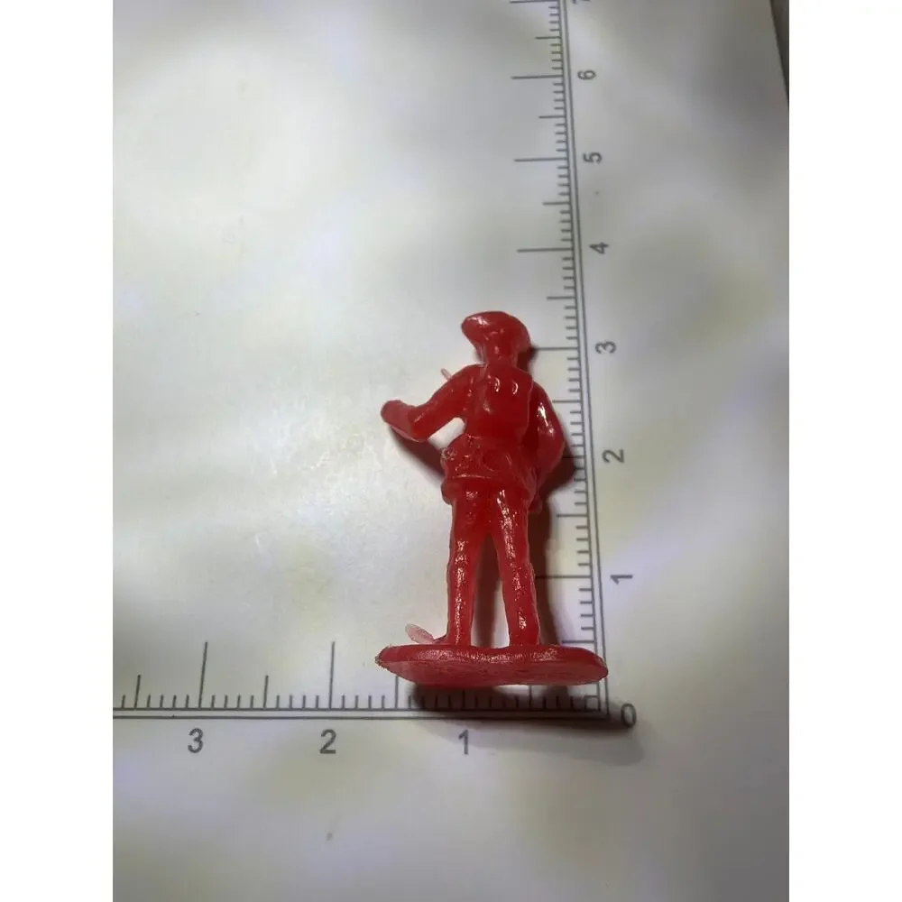Vintage Red Plastic Colonial Soldier Figure Revolutionary War Toy Miniature
